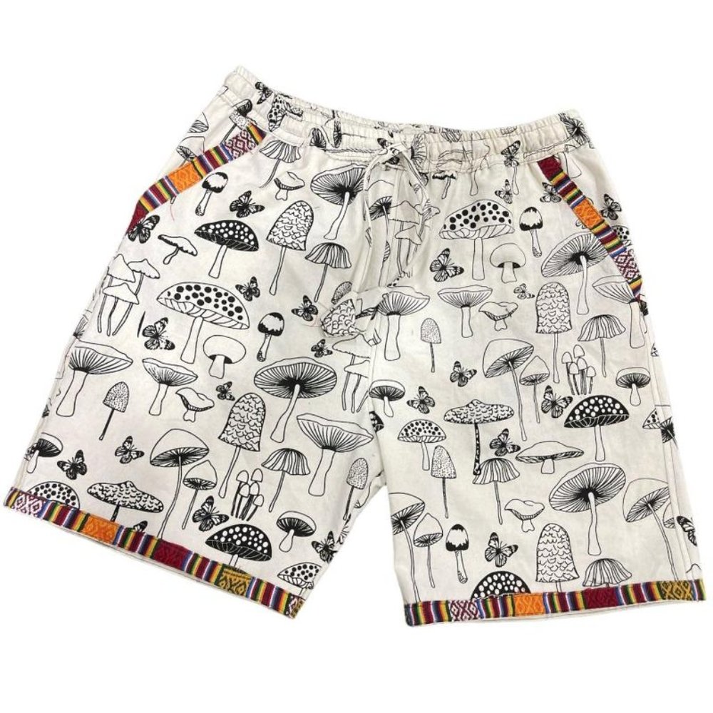 Rising International Cotton Unisex Mushroom Shorts NWT
